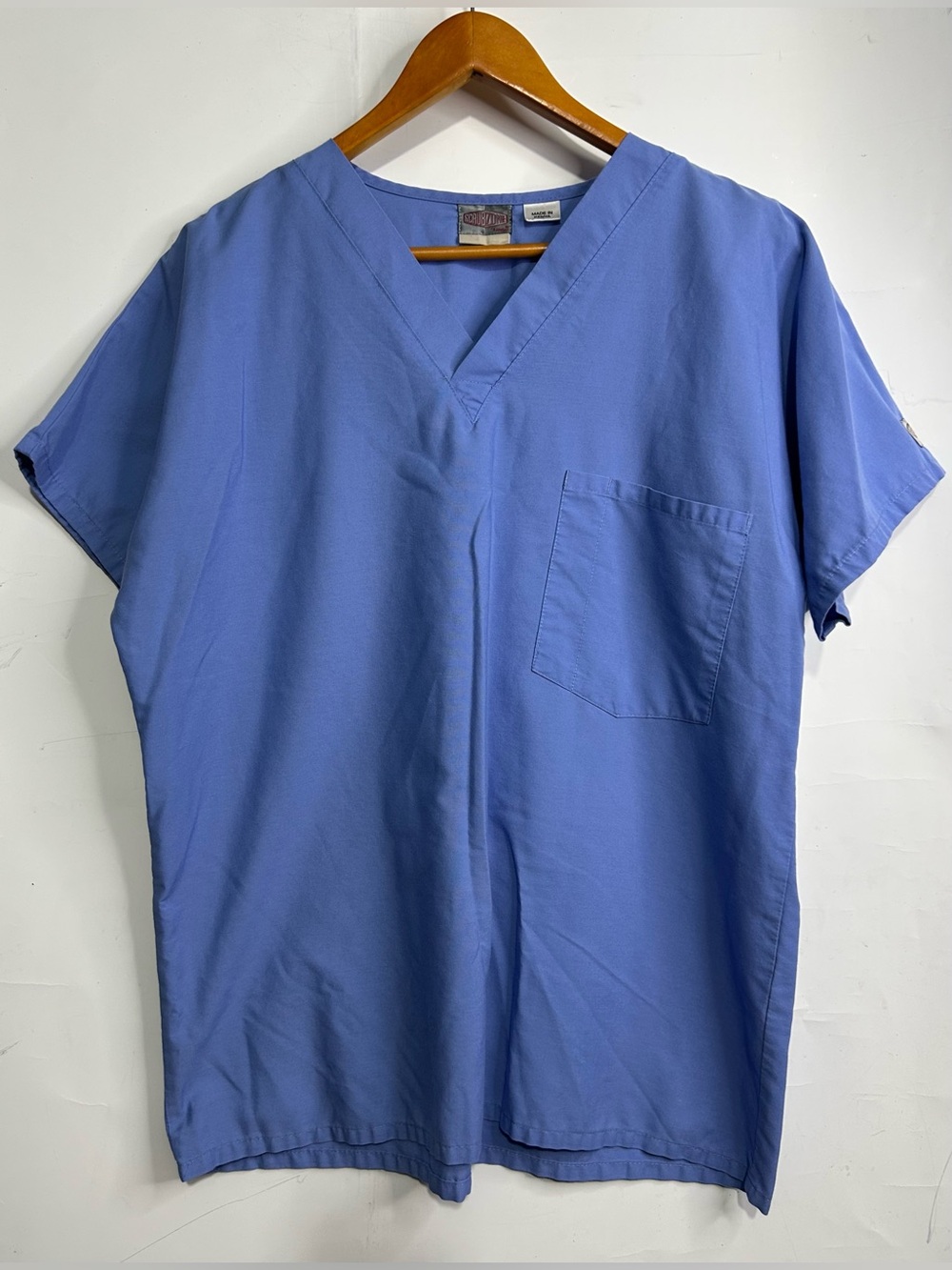 Scrub Zone Blue V-Neck Scrub Top Large